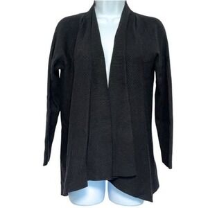 Design‎ History Open Front Cardigan Sweater Womens Size L Black Casual Office